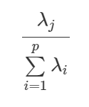 proporção da variância total explicada pela j-ésima componente principal